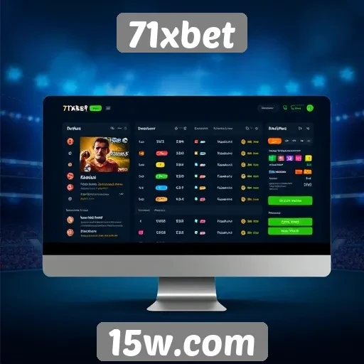 Interface do usuário do site 71xbet